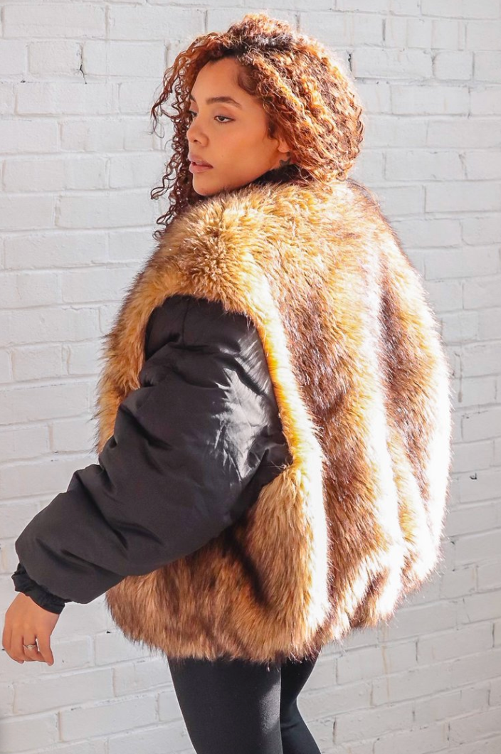 Puffer Jacket Reversible Faux Fur Jacket Lipsy Reversible Faux Fur